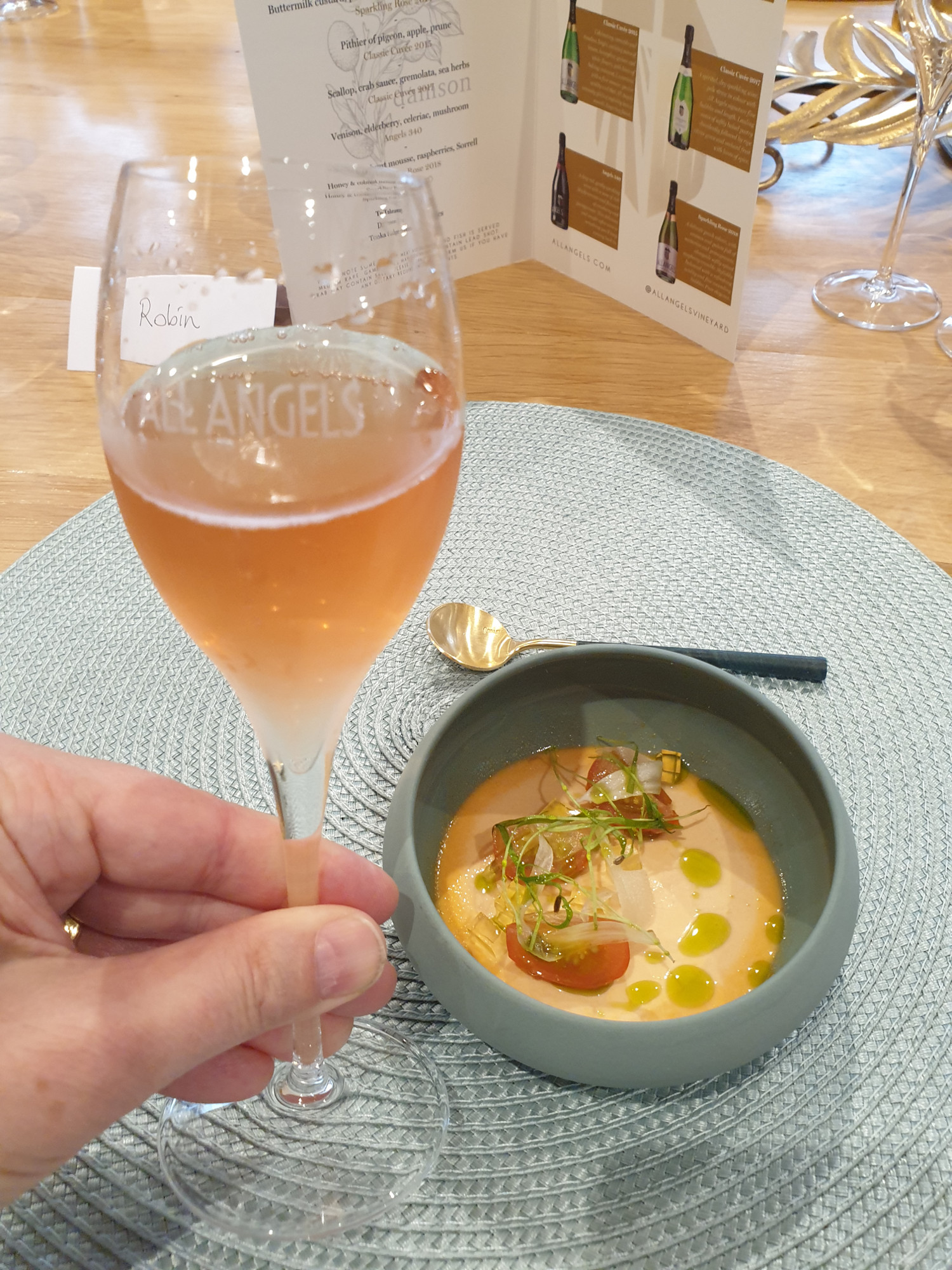 All Angels Sparkling Rosé 2014 and Chef Henry's Buttermilk Custard All Angels Sparkling Rosé 2014 and food